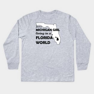 Michigan Girl Kids Long Sleeve T-Shirt